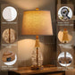 Fireflies glass and woven table lamp