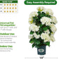 Faux Hydrangea Tree – 30 Inch Hydrangea Tree Artificial with White Flowers, UV Resistant