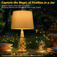 Fireflies glass and woven table lamp