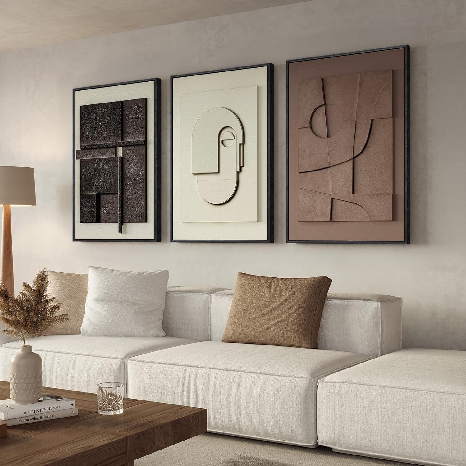 Large 3D Textured Framed - Abstract Wall Art