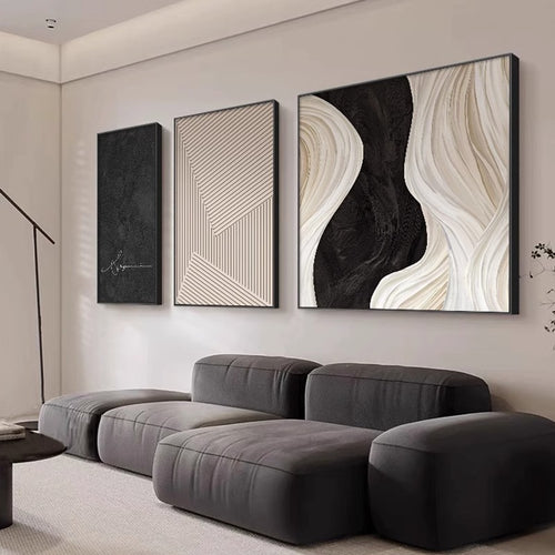 Black and White Abstract Living Room Decoration Painting