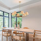 Rattan chandelier Large 6 heads retro industrial style