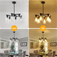 Black modern glass chandelier