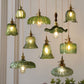 Nordic luxury green glass pendant light - retro style