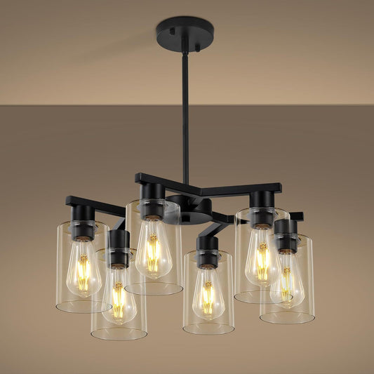 Black modern glass chandelier