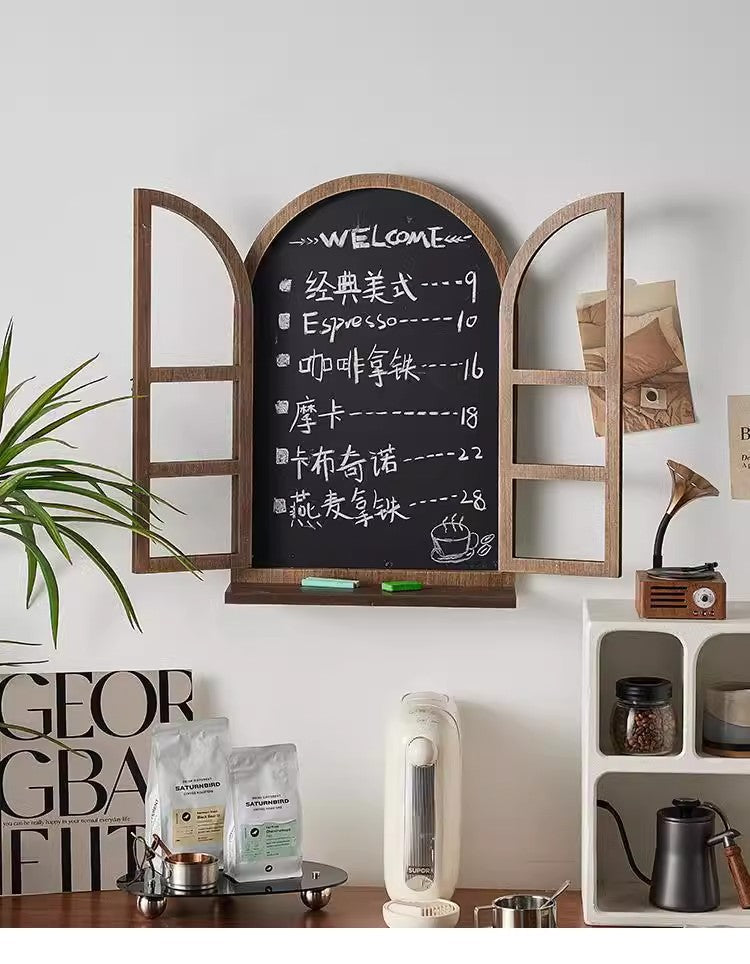 American Country Retro Old Fake Window Blackboard