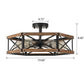 Wooden recessed chandelier - Rural farmhouse style