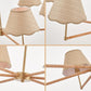 Rattan chandelier Large 6 heads retro industrial style