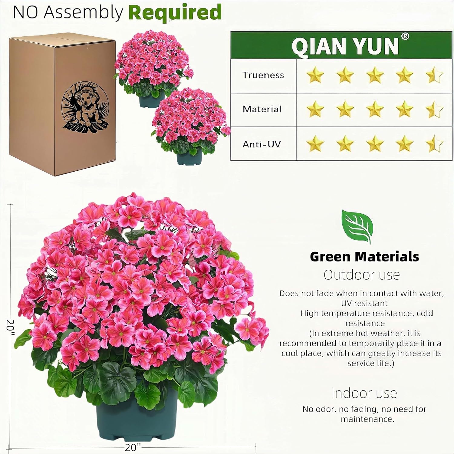 Artificial Geranium Bush