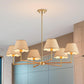 Rattan chandelier Large 6 heads retro industrial style