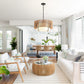 Rattan Double Layer chandelier - American Farmhouse
