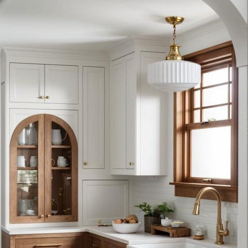 Vintage Style Milk Glass Pendant Light Fixture