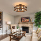 Wooden recessed chandelier - Rural farmhouse style