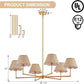 Rattan chandelier Large 6 heads retro industrial style