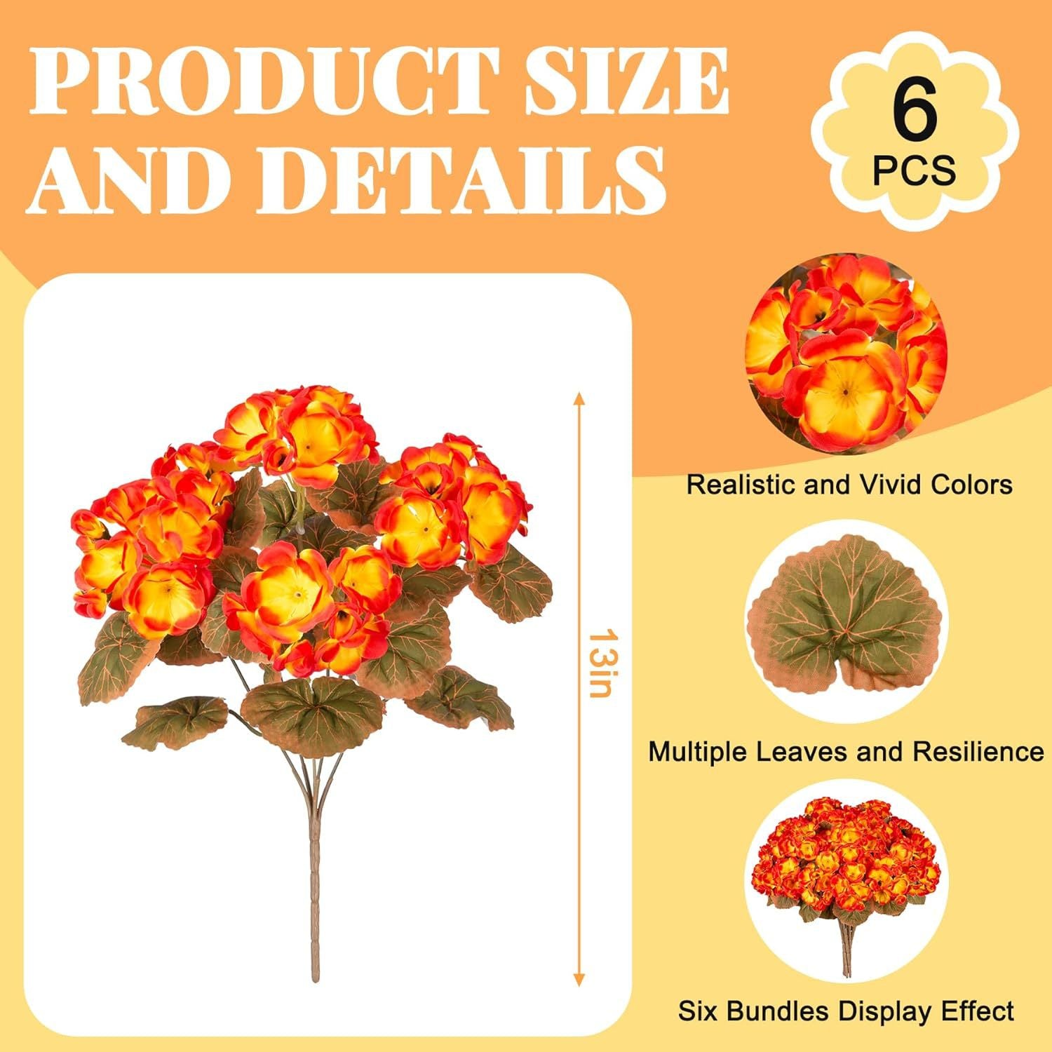 Artificial Begonia flowers