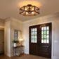 Wooden recessed chandelier - Rural farmhouse style