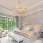 Rattan chandelier Large 6 heads retro industrial style