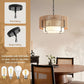 Rattan Double Layer chandelier - American Farmhouse