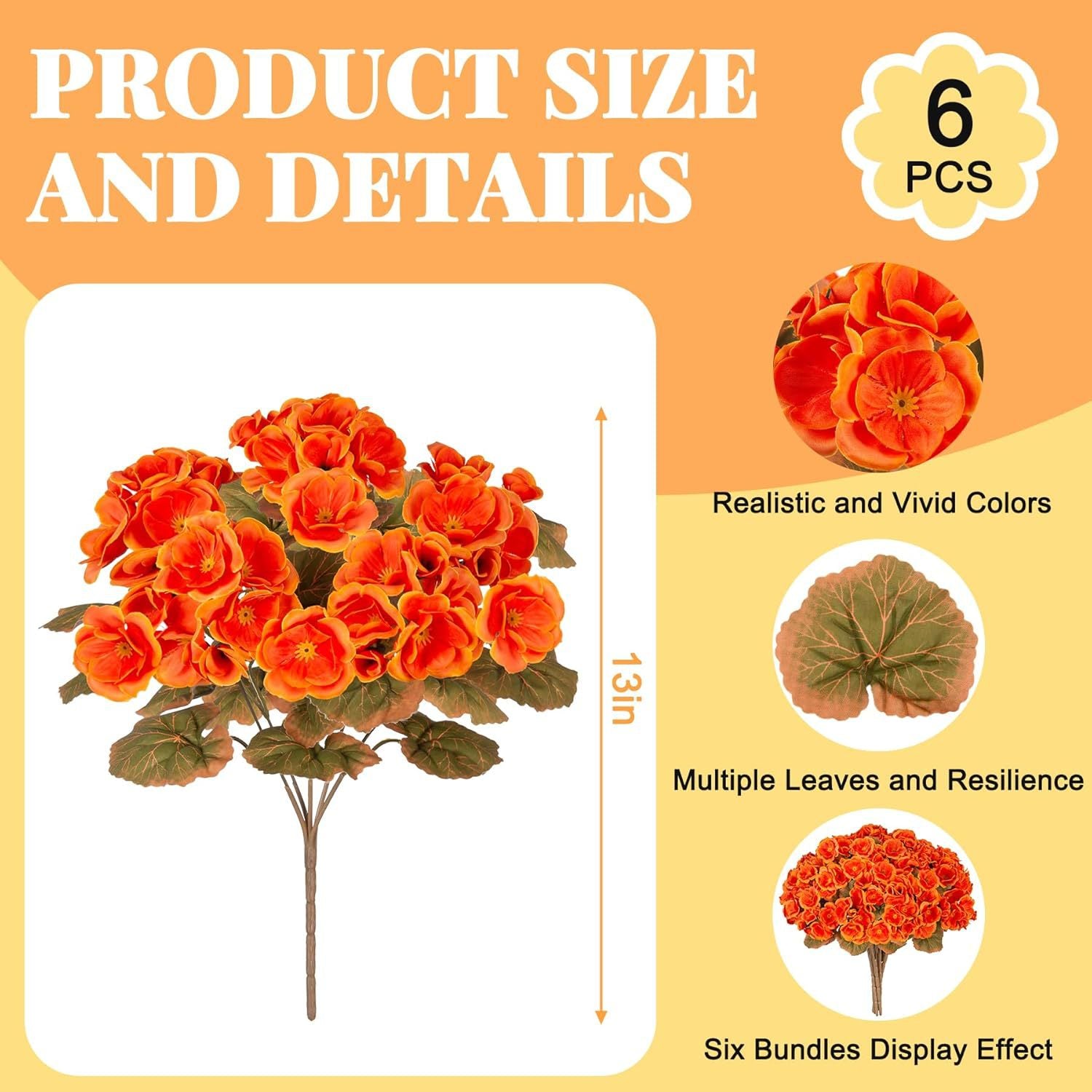 Artificial Begonia flowers