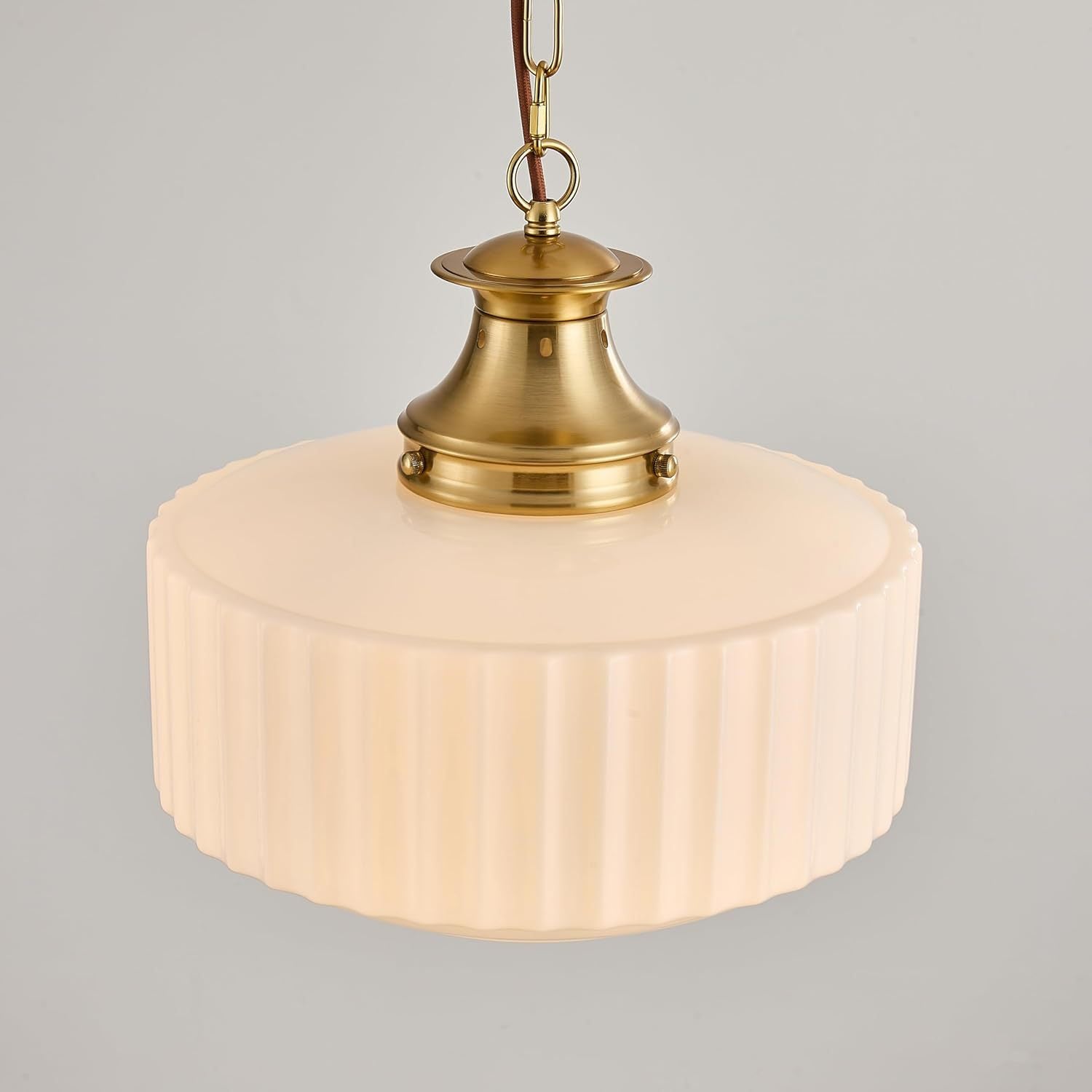 Vintage Style Milk Glass Pendant Light Fixture