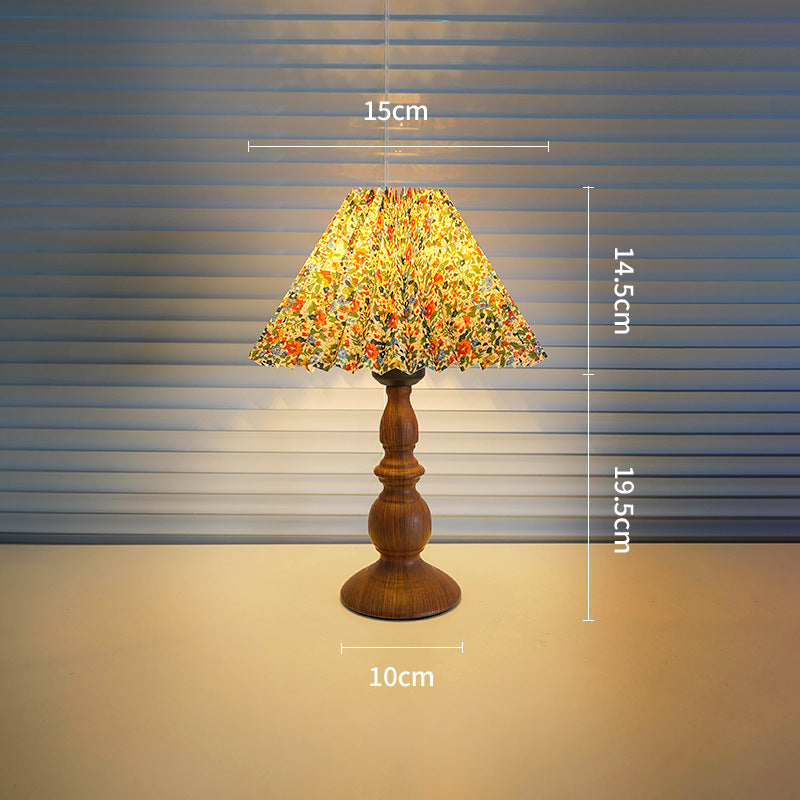 American Style Retro Wood Grain Table Lamp