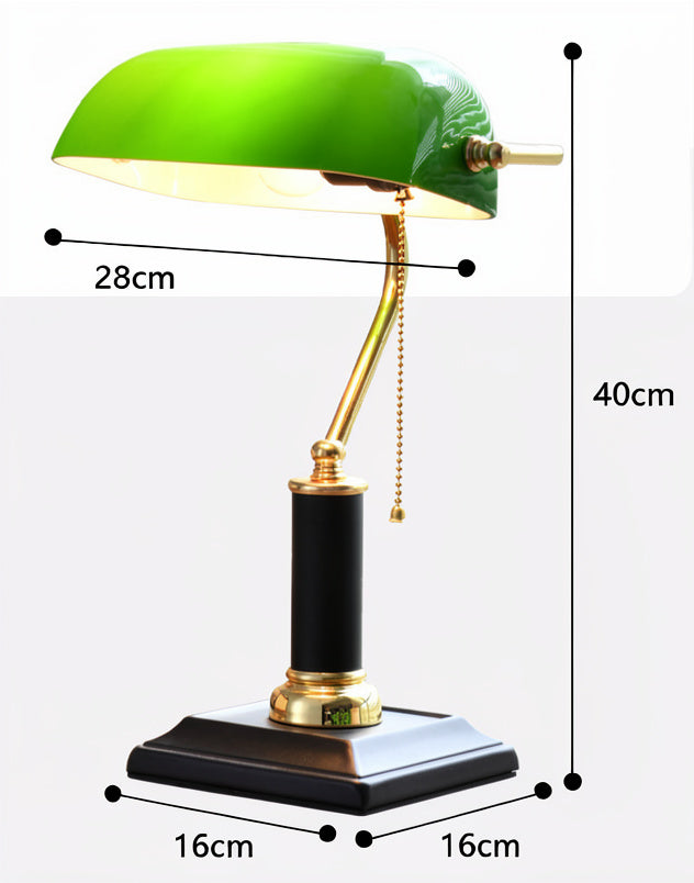 Old-Fashioned green Bank Table Lamp - American Retro