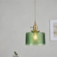 Nordic luxury green glass pendant light - retro style