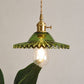 Nordic luxury green glass pendant light - retro style