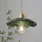 Nordic luxury green glass pendant light - retro style
