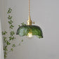 Nordic luxury green glass pendant light - retro style