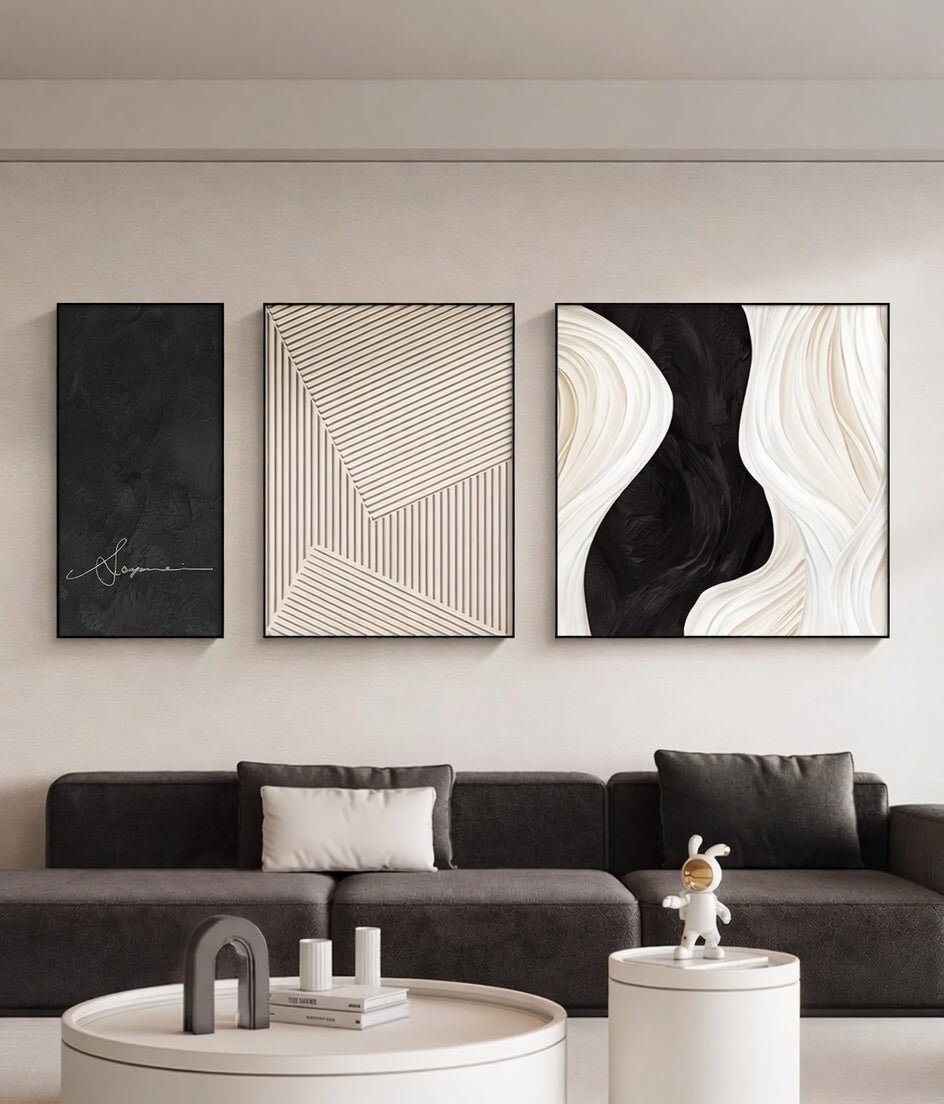 Black and White Abstract Living Room Decoration Painting