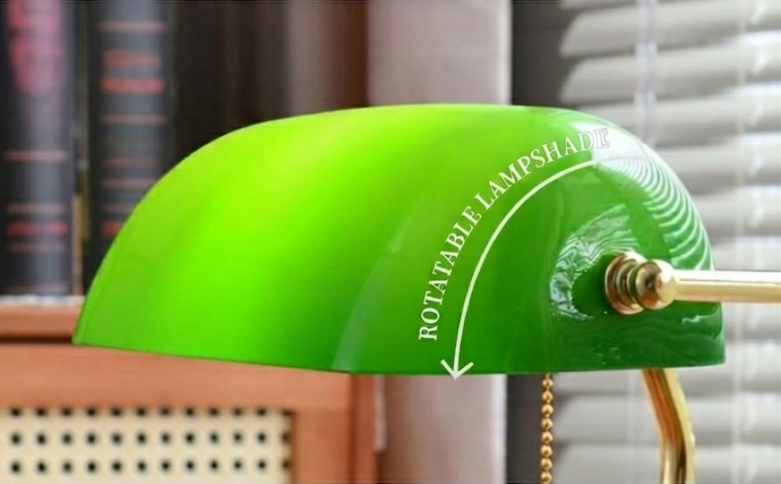 Old-Fashioned green Bank Table Lamp - American Retro