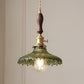 Nordic luxury green glass pendant light - retro style