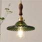 Nordic luxury green glass pendant light - retro style